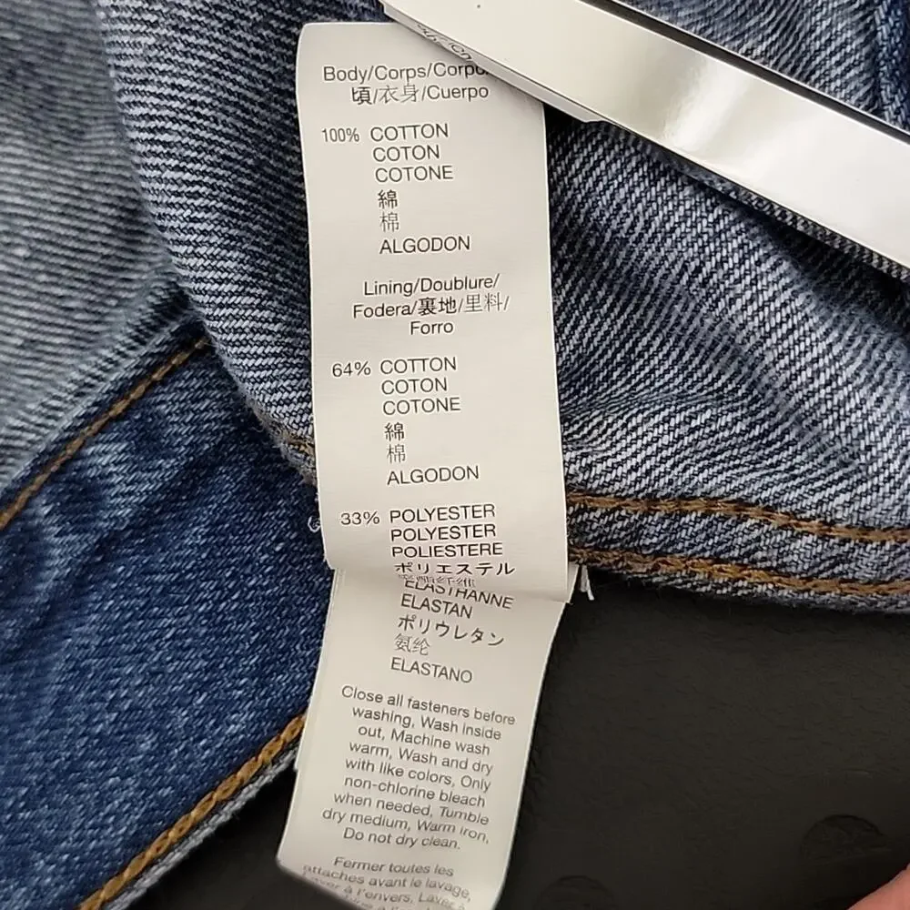 Baby Gap Blue Distressed Denim Jean Button-Up‎ Jacket Size 4 FLAWED